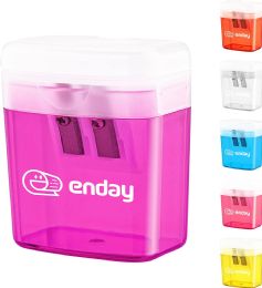 20 Bulk 2-Hole Rectangular Sharpener W/recycle Bin Enday, Purple