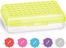 24 Bulk Assorted Color Dots Pencil Case, Green