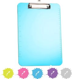 30 Bulk Standard Size Plastic Clipboard With Low Profile Clip, Blue