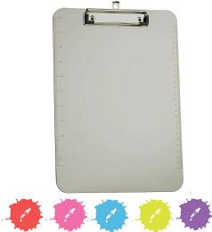 30 Bulk Standard Size Plastic Clipboard With Low Profile Clip, Gray