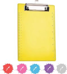 40 Bulk Memo Size Plastic Clipboard With Low Profile Clip, Green