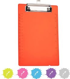 240 Bulk Memo Size Plastic Clipboard With Low Profile Clip, Red