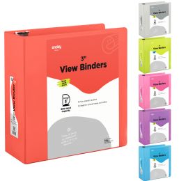 12 Bulk 3" SlanT-D Ring View Binder With 2 Pockets, Red