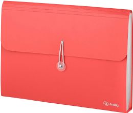 12 Bulk 13-Pocket Letter Size Poly Expanding File, Red