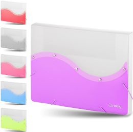 24 Bulk Two Tone Letter Size Document Case, Purple