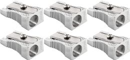 20 Bulk Single Hole Metal Pencil Sharpener 6 pk