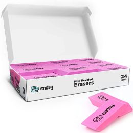 12 Bulk Pink Bevel Eraser (24/pack)