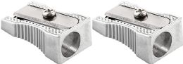20 Bulk Single Hole Metal Pencil Sharpener 2 pk