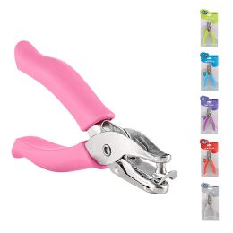 144 Bulk Single Hole Paper Punch With Cushion Grip, Pink