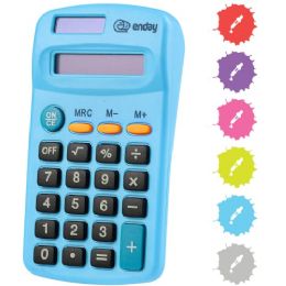 24 Bulk 8-Digit Dual Power Pocket Size Calculator, Blue
