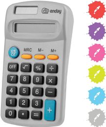 24 Bulk 8-Digit Dual Power Pocket Size Calculator, Gray