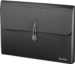 12 Bulk 7-Pocket Letter Size Poly Expanding File, Black