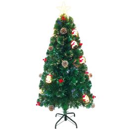 4 Bulk 4ft/120t Optical Fiber Tree 8s W/astd Ornaments