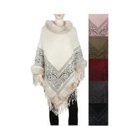 12 Bulk Women's Oversized Poncho Loose Shawl Wrap