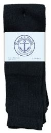 36 Bulk Yacht & Smith Men's Cotton 28 Inch Terry Cushioned Athletic Black Tube Socks Size 10-13