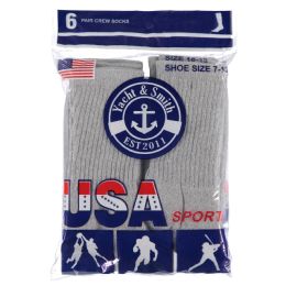 1200 Bulk Yacht & Smith Men's Cotton Terry Cushioned Athletic Gray Tube Socks Size 10-13