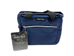 12 Bulk Polar Pack 14 Can Insulated Cooler Bag With Mesh Pocket In Assorted Colors