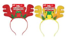 48 Bulk Christmas Led Reindeer Headband