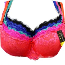 24 Bulk Lace Push Up Bras Assorted Size And Color