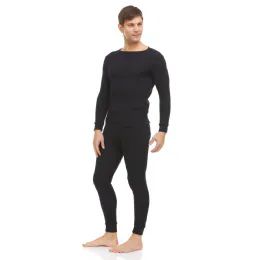 12 Bulk Yacht And Smith Men's Thermal Underwear Set In Black Size Medium