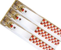 48 Bulk Pyramid Studded White And Red Belts