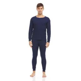 36 Bulk Yacht & Smith Mens Cotton Heavy Weight Waffle Texture Thermal Underwear Set Navy Size Xxl