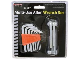 24 Bulk 14 Key MultI-Use Allen Wrench With 8 Assorted Hex Keys