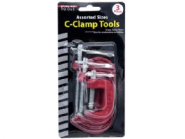 24 Bulk 3 Pack Assorted Size C-Clamp Tools