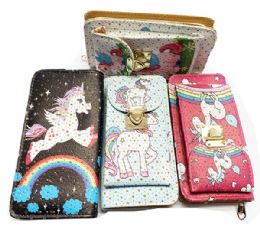 24 Bulk Unicorn Wallet With Chain And Phone Case