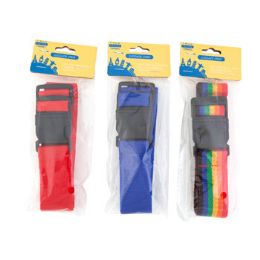 36 Bulk Luggage Strap 1.38inx6ft 3astcolors/pbhred/blue/multicolor