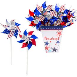 36 Bulk Pinwheel Patriotic 16.75in 2asst Red/blue Or Star/stripe Kd Dsply36pc Upc Tear Off Tag