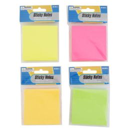 48 Bulk Sticky Notes 150 Sht 3x3in 4ast Color Stat Pb/insert Hdr Neons Pink/orange/green/yellow