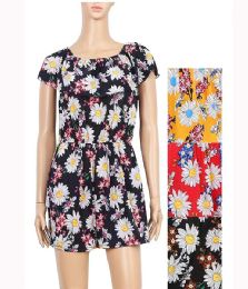 12 Bulk Women's Summer Short Sleeve Floral Jumpsuit Rompers