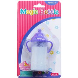 72 Bulk 4-Inch Magic Toy Baby Bottle On Blister Card, 2 Assrt Styles