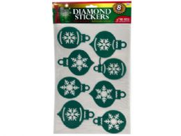 132 Bulk 8 Piece Dimond Holiday Sticker Ornaments In Green