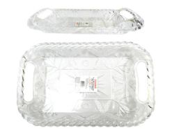48 Bulk CrystaL-Like Serving Tray With Handles