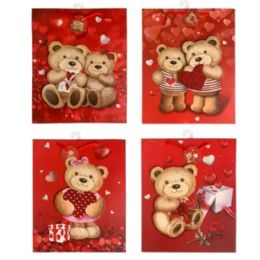 144 Bulk 7.68x3.15x9.25 Inch Valentine Gift Bag