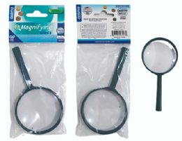 96 Bulk Magnifying Glass Black Plastic 60mm