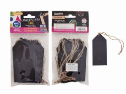 144 Bulk Chalkboard Tags 6pc With Cord 2x4.3 Inches