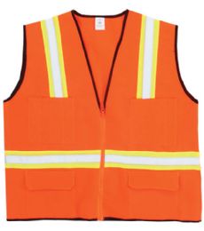 48 Bulk Safety Vest Orange 2xl 52-54in L28