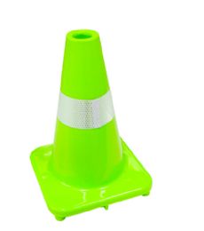 10 Bulk 12in Safety Cones Green Pvc W Reflector