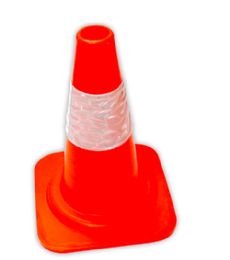 10 Bulk 12in Safety Cones Orange Pvc W Reflector