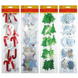 144 Bulk 6ft Xmas Foil Garland Decoration
