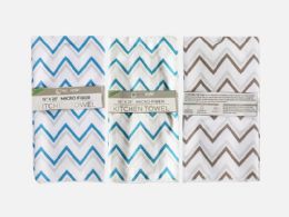 24 Bulk 3pk 15x25in Prntd Microfbr Kitchn Towl