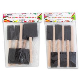24 Bulk Sponge Paint Brush Sets5ct 1/2/3in & 6ct 1in Craft Pbh