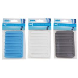 48 Bulk Soap Holder Silicone 3ast Colors 4.53x3.15in Hba/pbh White/grey/light Blue