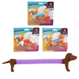24 Bulk Fidget Toy Springy Dog 4asst Blstr Carded