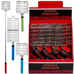 24 Bulk Campfire Smore Maker Telescopic Extend To 34.5in 12pc Pdq Summer Color Handles/bbq ht