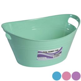 48 Bulk Basket Oval Tub W/double Handles 5.25 X 12.5 -4 Colors In Pdq #oval Handy