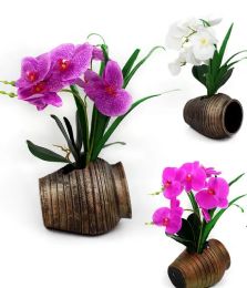 12 Bulk 15 Inch Simulation Whale Orchid Potted Plants